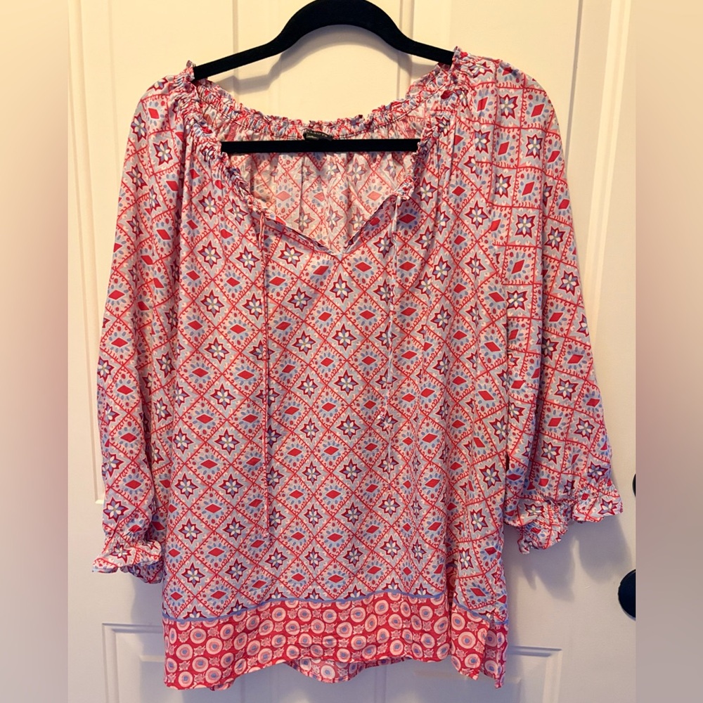 Women's Red Patterned Tunic